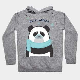 Hello winter - funny panda Hoodie